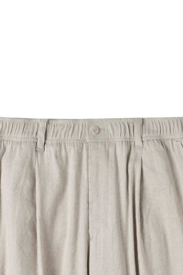 BROMPTON LONDON - 캐주얼팬츠 - LINEN ONE TUCK TROUSERS - OATMEAL (P252MPT431)