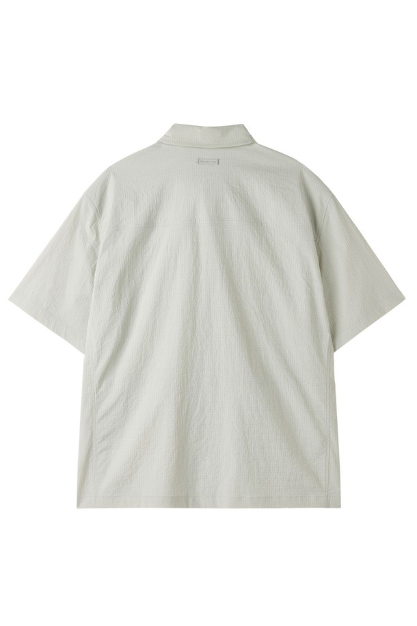 BROMPTON LONDON - 셔츠형자켓 - POLYESTER SEERSUCKER HALF SLEEVE SHACKET - L/GREY (P252MJK185)