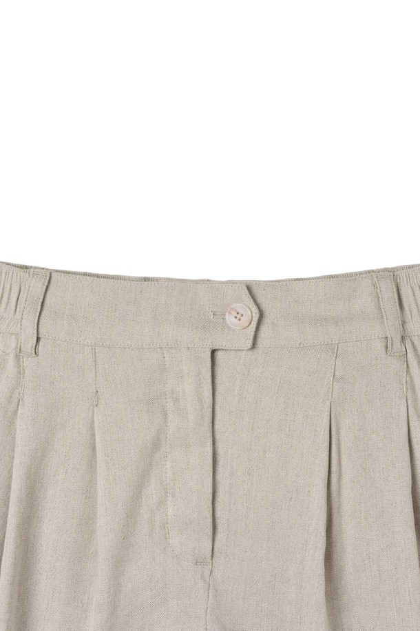 BROMPTON LONDON - 쇼트팬츠 - W LINEN SHORT - OATMEAL (P252WHP430)