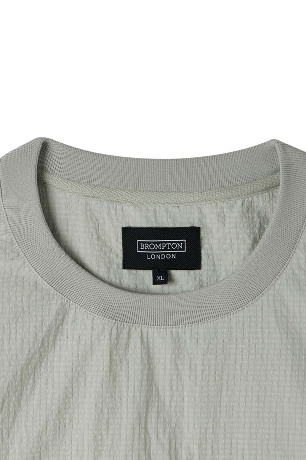 BROMPTON LONDON - 반팔티셔츠 - POLYESTER SEERSUCKER HALF SLEEVE T-SHIRT - L/GREY (P252MTS185)