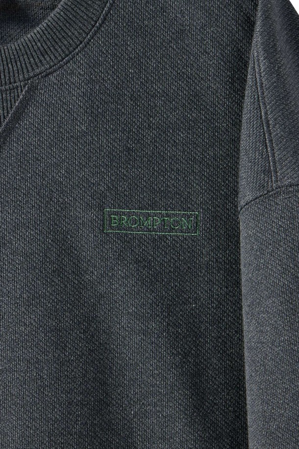 BROMPTON LONDON - 스웨트셔츠 - DIAGONAL JACQUARD SWEATSHIRT - CHARCOAL (P251USW460)