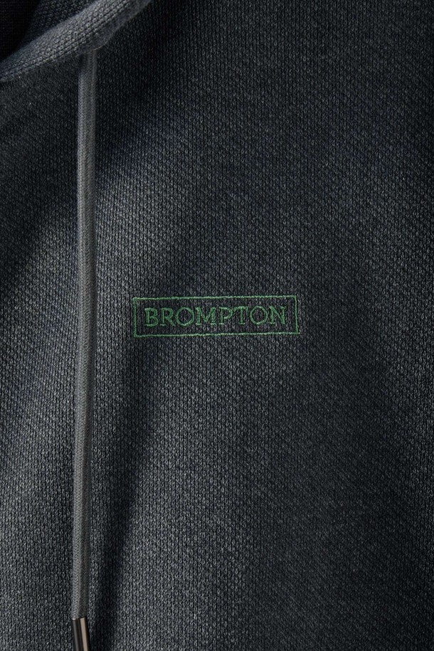 BROMPTON LONDON - 후디 - DIAGONAL JACQUARD HOOD FULL ZIP - CHARCOAL (P251UFT460)