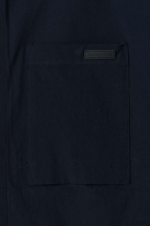 BROMPTON LONDON - 셔츠형자켓 - MICRO SEERSUCKER SET HALF SLEEVE SHACKET - NAVY (P252MJK484)