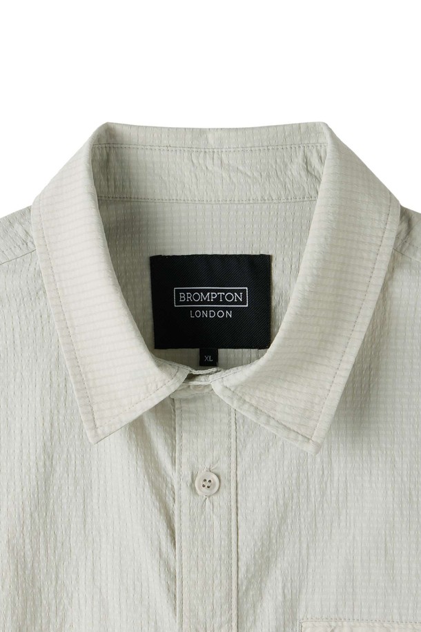 BROMPTON LONDON - 셔츠형자켓 - POLYESTER SEERSUCKER HALF SLEEVE SHACKET - L/GREY (P252MJK185)