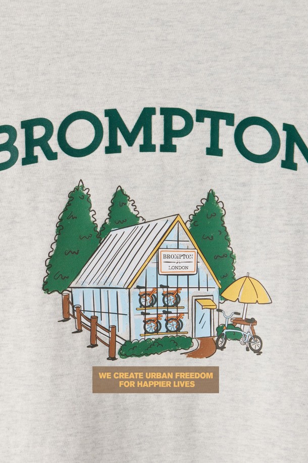 BROMPTON LONDON - 반팔티셔츠 - JUNCTION GRAPHIC HALF SLEEVE T-SHIRT - OATMEAL (P252UTS434)