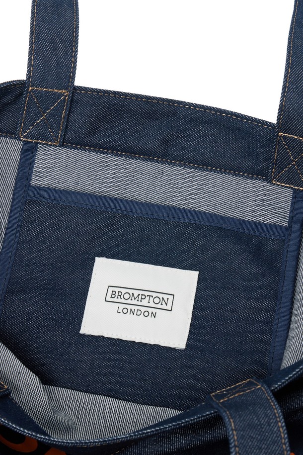 BROMPTON LONDON - 에코/캔버스백 - COLOR BLOCK LOGO ECOBAG - INDIGO (P255ATO402)