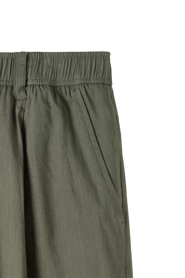 BROMPTON LONDON - 캐주얼팬츠 - LINEN ONE TUCK TROUSERS - KHAKI (P252MPT431)