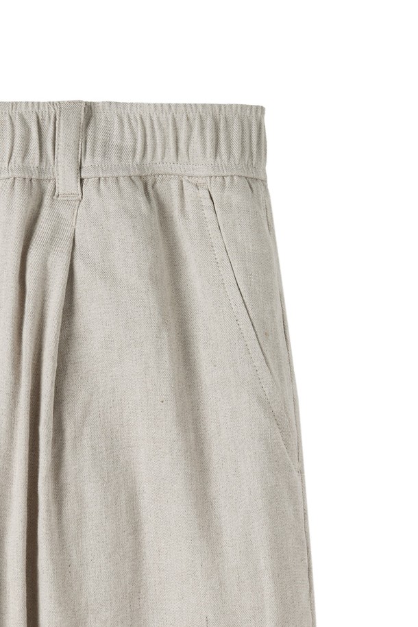 BROMPTON LONDON - 캐주얼팬츠 - LINEN ONE TUCK TROUSERS - OATMEAL (P252MPT431)