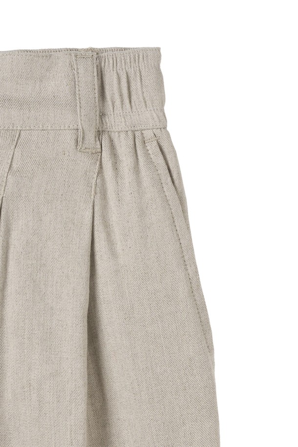 BROMPTON LONDON - 쇼트팬츠 - W LINEN SHORT - OATMEAL (P252WHP430)