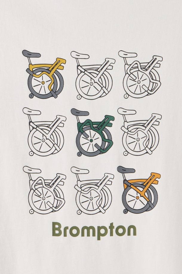 BROMPTON LONDON - 반팔티셔츠 - FOLDING BICYCLE GRAPHIC T-SHIRT - WHITE (P252UTS435)