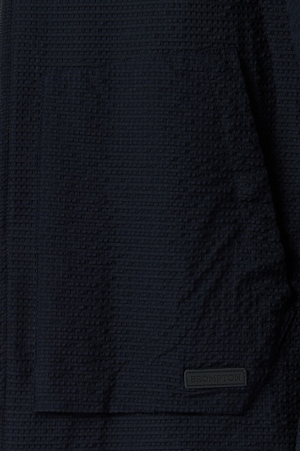 BROMPTON LONDON - 블루종/점퍼 - SEERSUCKER LONG SLEEVES HOOD FULL ZIP - D/NAVY (P252MJP485)