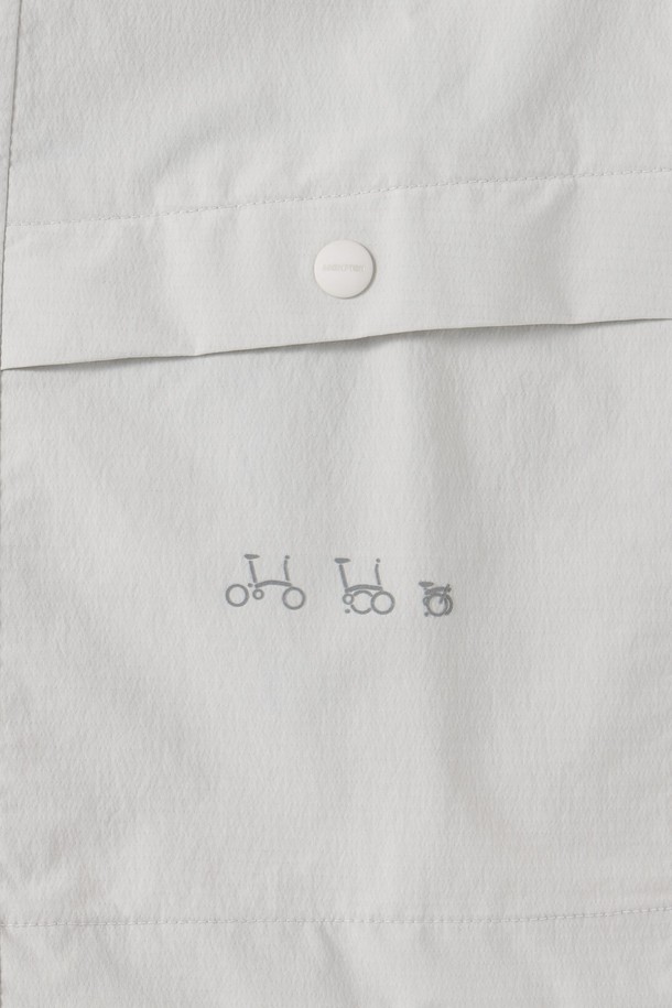 BROMPTON LONDON - 반팔티셔츠 - LIGHTWEIGHT NYLON HALF SLEEVE T-SHIRT - L/GREY (P252UTS184)