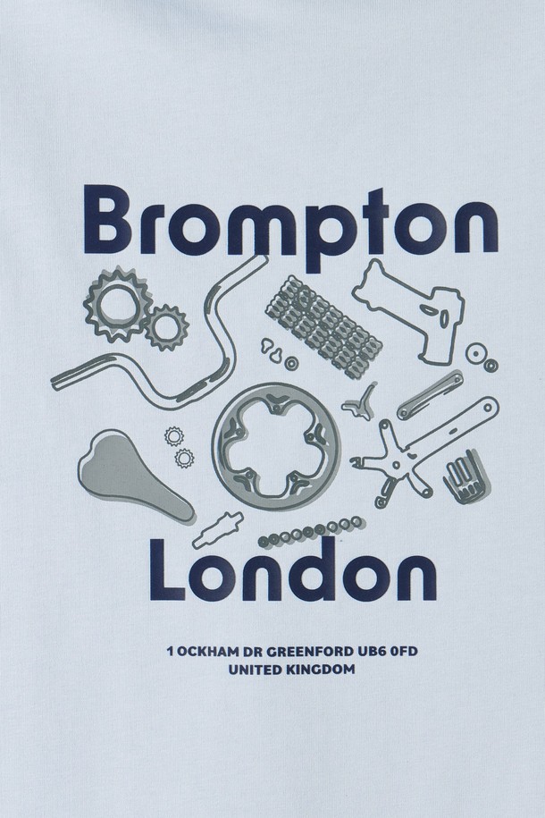 BROMPTON LONDON - 반팔티셔츠 - PARTS GRAPHIC HALF SLEEVE T-SHIRT - L/BLUE (P252UTS432)