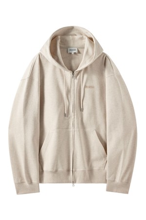 DIAGONAL JACQUARD HOOD FULL ZIP - OATMEAL (P251UFT460)