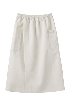 W BANDING WRAP SKIRT - IVORY (P251WSK101)