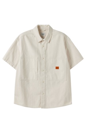 SUMMER DENIM HALF SLEEVE SHIRT - CREAM (P252MSH432)