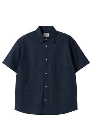 BIOWASHED HALF SLEEVE SHIRT - NAVY (P252MSH433)