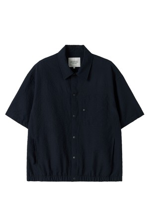 SEERSUCKER HALF SLEEVE SHACKET - D/NAVY (P252MJK485)