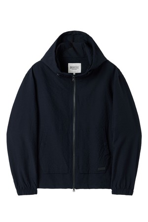 SEERSUCKER LONG SLEEVES HOOD FULL ZIP - D/NAVY (P252MJP485)