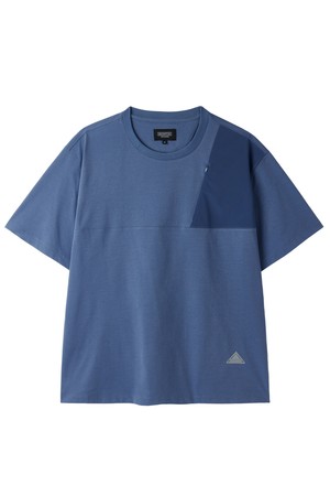 WOVEN COLOUR-BLOCKED ECOMADE T-SHIRT - BLUE (P252MTS133)
