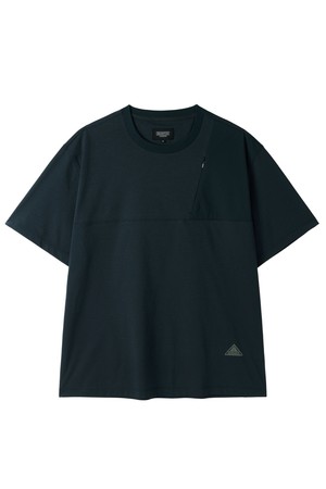 WOVEN COLOUR-BLOCKED ECOMADE T-SHIRT - T/BLUE (P252MTS133)