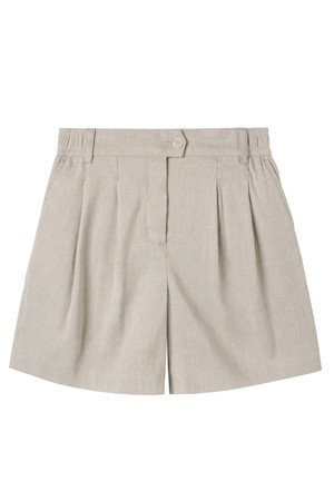 W LINEN SHORT - OATMEAL (P252WHP430)