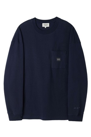 BASIC SOLID LONG SLEEVE T-SHIRT - NAVY (P253UTS411)