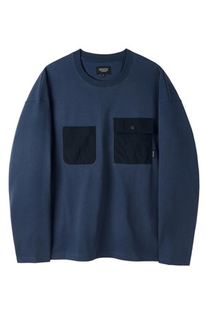 UNBALANCE OUT POCKET T-SHIRT - D/BLUE (P253MTS103)