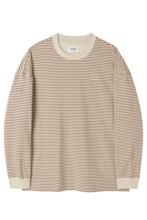 STRIPE LONG SLEEVE T-SHIRT - IVORY (P253UTS402)