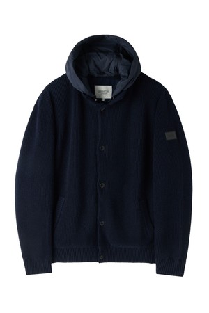 HOOD HYBRID CARDIGAN - NAVY (P254UCD432)