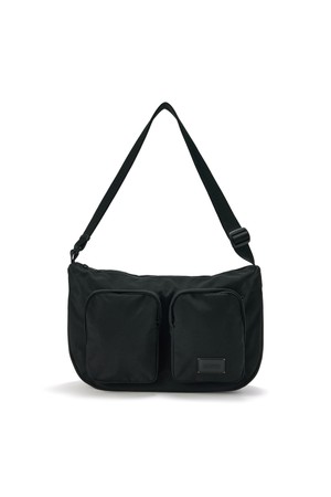 TWO POCKET HOBO BAG - BLACK (P255ACR410)