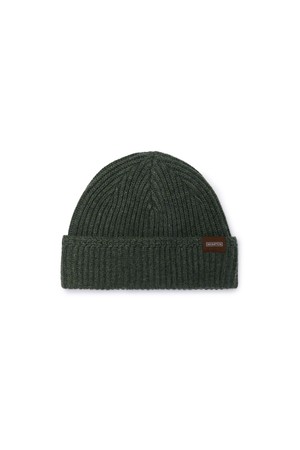 LABEL POINT SHORT BEANIE - KHAKI (P254AHA422)