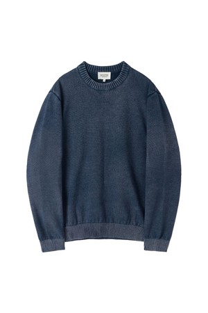 BIO-WASHED COTTON SWEATER - D/BLUE (P253MKT410)