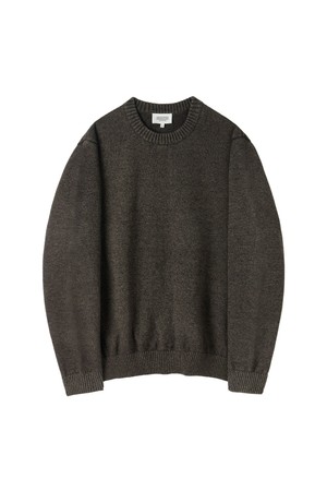 BIO-WASHED COTTON SWEATER - D/BROWN (P253MKT410)