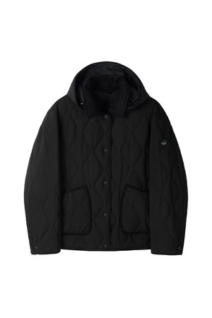 W HOOD DETACHABLE PADDED JACKET - BLACK (P254WPD135)