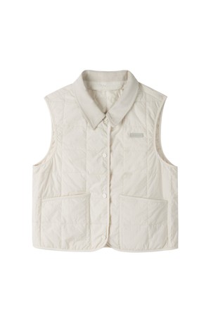 W COLLAR DETACHABLE PADDED VEST - IVORY (P254WPV132)