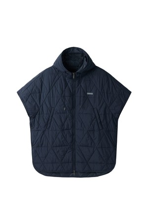 W HALF SLEEVE QUILTED  PONCHO - D/NAVY (P254WPV133)