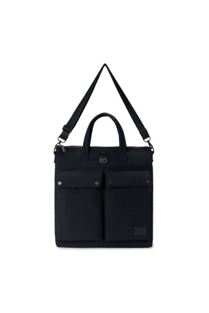 TWO POCKET PADDED TOTE BAG - BLACK (P255ATO414)