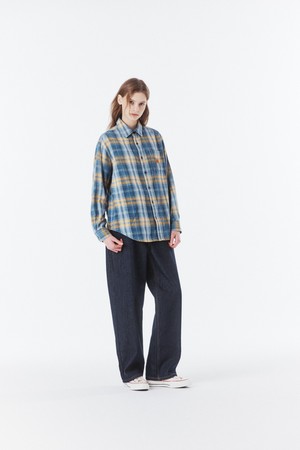 1975 DENIM CHECK SHIRT - MUSTARD (P261USH403)
