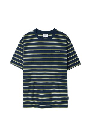 STRIPE HALF SLEEVE T-SHIRT - NAVY (P262UTS135)