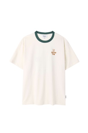 TROPICAL BACK GRAPHIC HALF SLEEVE T-SHIRT - CREAM (P262UTS139)