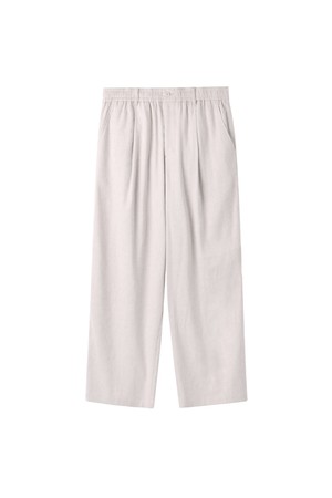LINEN BLENDED BANDING TROUSERS - OATMEAL (P262MPT137)