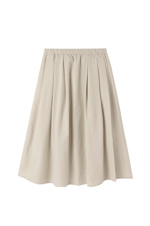 W SEERSUCKER SKIRT - L/BEIGE (P262WSK180)