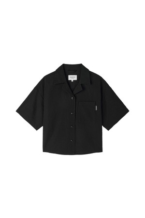W SEERSUCKER HALF SLEEVE SHIRTKET - BLACK (P262WSH180)