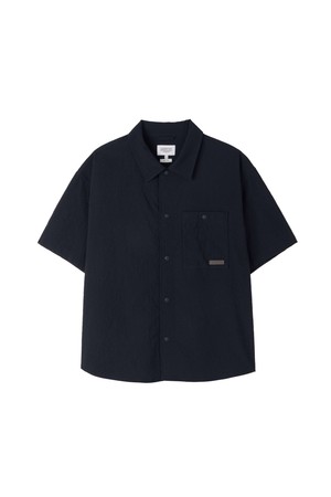SEERSUCKER HALF SLEEVE SHIRT - D/NAVY (P262MSH180)