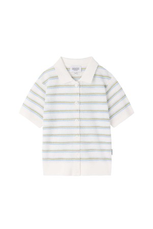 W STRIPE HALF SLEEVE KNIT - CREAM (P262WKT132)