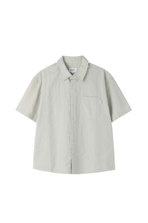 CHECK SEERSUCKER SHIRT - BEIGE (P262MSH140)