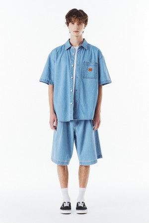 (EXCLUSIVE) DENIM SET HALF TROUSER - LIGHT INDIGO (P263UDP906)