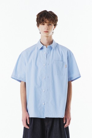 (EXCLUSIVE) BASIC HALF SHIRT - SKY BLUE (P263USH901)