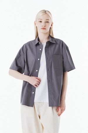(EXCLUSIVE) BASIC HALF SHIRT - C/GREY (P263USH901)